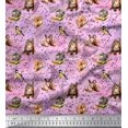 thumbnail image 1 of Soimoi Viscose Chiffon Fabric Owl,Squirrel & Rabbit Animal Printed Craft Fabric by The Yard 42 Inch Wide, 1 of 3