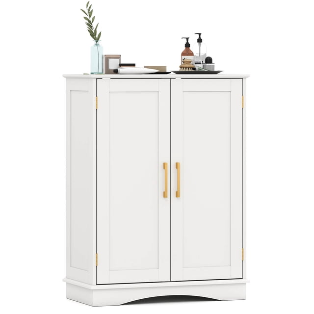 Costway Armoire de Rangement au Sol Organisateur de Rangement Moderne avec Tablettes Ajustables et 2 Portes
