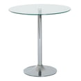 thumbnail image 1 of HOMCOM Round Dining Table, Modern Kitchen Table with Tempered Glass Top, Silver, 1 of 10