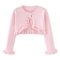 thumbnail image 1 of SROBPTY Cardigans d'Automne pour Filles, Cardigan Tricoté Uni à Col Rond à Manches Longues pour Enfants, Veste en Laine Décontractée Rose 5 Ans, 1 of 4