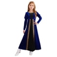 thumbnail image 1 of Sxiwei Robe Médiévale de Princesse pour Filles, Costume d'Halloween Renaissance, Manches Longues, Rétro, Robe Maxi de Bal, Bleu Royal, 14, 1 of 7
