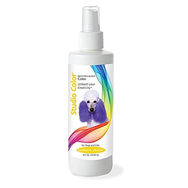 MPP Pet Hair Dye Dog Cat Coat Semi Permanant Grooming Spray 4oz Choose from 7 Colors (Energetic Yellow)
