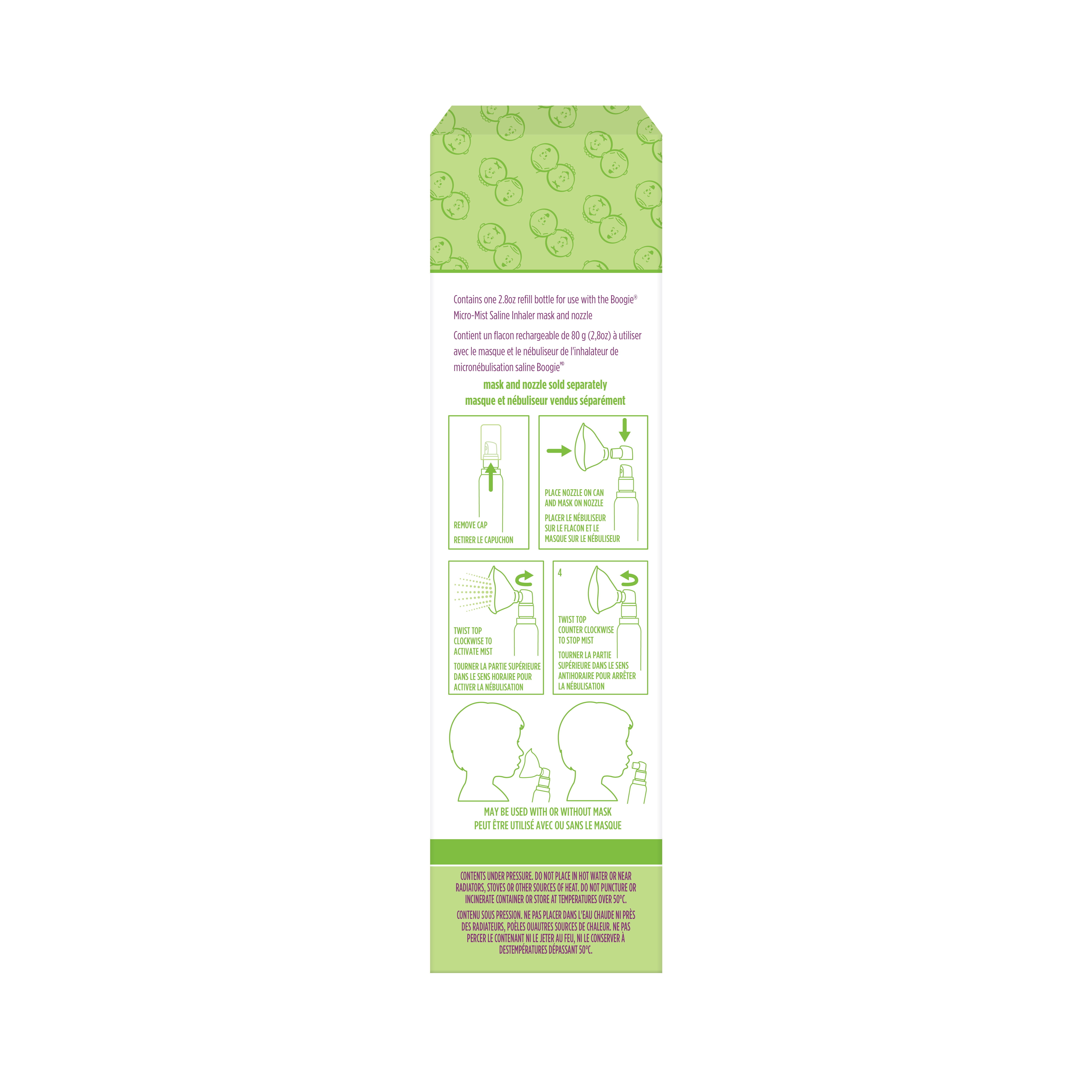 Boogie Micro-Mist Saline Inhaler Refill Unscented 80g for kids