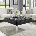 thumbnail image 1 of Inspired Home Stella Ottomane en Similicuir Table Basse Cocktail Carrée Capitonnée, Noir, 1 of 7