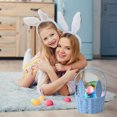 thumbnail image 4 of Lksixu Easter Baskets for Kids, Small Rattan Woven Easter Bunny Basket with Handle, Portable Lightweight Easter Eggs Hunting Basket Rustic Farmhouse Decorative Flower Basket Spring Decor for Home, 4 of 9