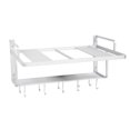 thumbnail image 1 of Microwave Rack Shelf, Wall Mounted Space Aluminum Double Layers Hanging Microwave Oven Rack Stand with 10 Hooks, Kitchen Storage Shelf Organizer Microwave Bracket Oven Rack Stand, 1 of 7