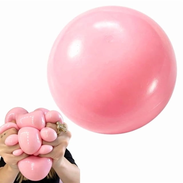 Big Pink Dough Ball - Ultra-Soft Slow Rising Squishy Fluid Cheese Ball , Stress Relief Fidget, Focus & Relaxation