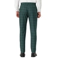 thumbnail image 3 of INSPIRE CHIC Men's Plaid Slim Fit Flat Front Dress Pants with Pockets 30 Dark Green, 3 of 7
