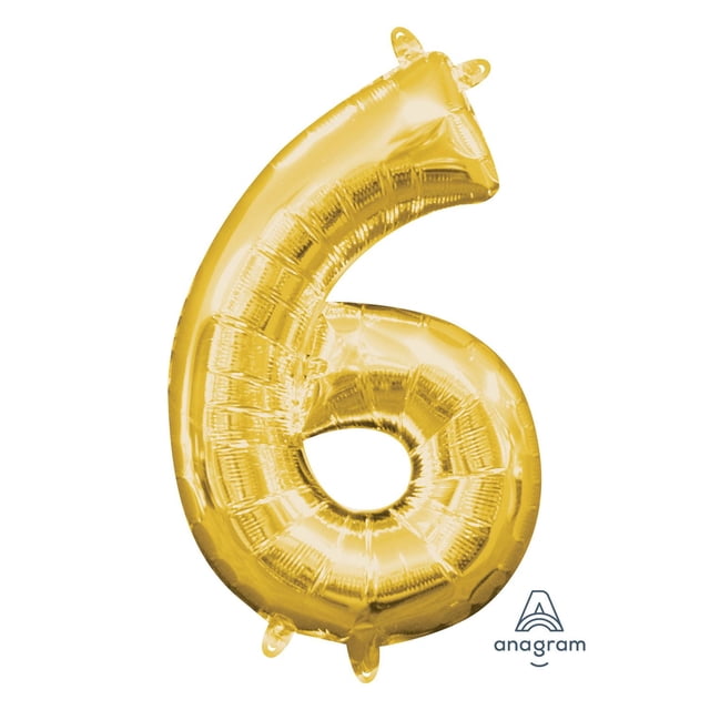 Anagram International Party Eh! Gold Mini "0" Banner featuring a shiny gold foil balloon shaped as the number 0 with inflation tabs, designed for party decoration or photobooth use, shown on a white background.