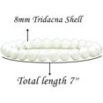 thumbnail image 2 of Bracelet Extensible Unisexe en Perles Rondes 8 mm en Coquille de Tridacna Naturelle, 2 of 5
