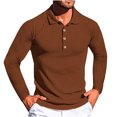 thumbnail image 1 of Jalioing Men's Collared Shirt Long Sleeve Button Golf Shirts Business Casual Ribbed Stretchy Pullover Tee, 1 of 5