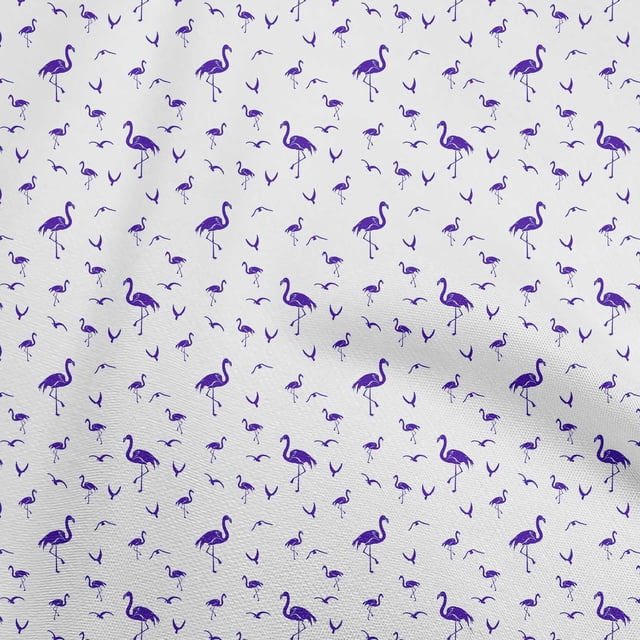 oneOone Cotton Poplin Blue Fabric Flamingo Sewing Craft Projects Fabric Prints By Yard 42 Inch Wide