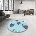 thumbnail image 4 of Ahgly Company Tapis d'Intérieur Rectangulaire Transitionnel Bleu Koi Bleu Lavable à la Machine, 7 Pieds x 9 Pieds, 4 of 7