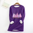 thumbnail image 1 of Meihcang Chandails en Molleton pour Femmes Grande Taille Graphique Arbre de Noël Col Rond Chandail d'Hiver Chaud Doublé Sherpa, 1 of 4