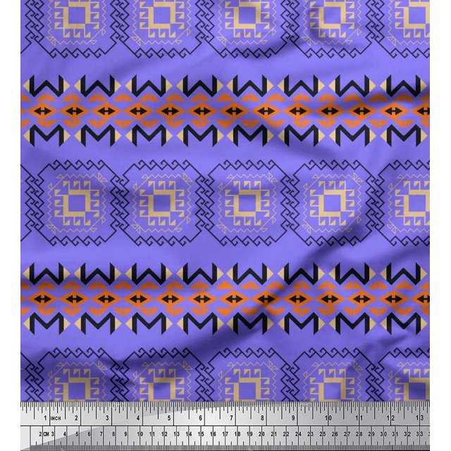 Soimoi Rayon Fabric Geometric African Print Fabric by Yard 42 Inch Wide