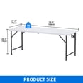 thumbnail image 2 of DEXTRUS Table Pliante de 6 Pi, Blanc, 2 of 10