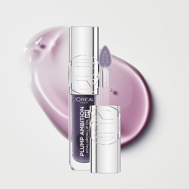 L’Oréal Paris Huile à Lèvres à Couleur Changeante avec pH Plump Ambition, Brillant à lèvres repulpant, Léger picotement, Non collant, Hydratant, Infusé d'acide hyaluronique, CRISTAL ICE, 5 ml