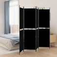 thumbnail image 1 of vidaXL 4-Panel Room Divider Black 200x180 cm Fabric, 1 of 5