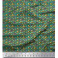 thumbnail image 1 of Soimoi Moss Georgette Fabric Coke & Burger Food Print Fabric by The Yard 42 Inch Wide, 1 of 3