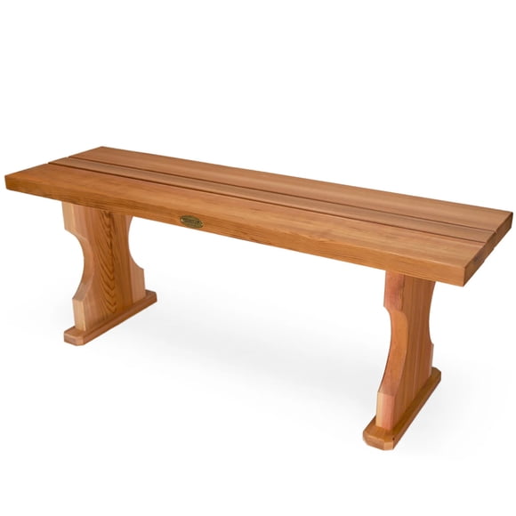 All Things Cedar 45” Deluxe Wood Backless Bench, Indoor & Outdoor, Natural