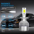 thumbnail image 3 of 4 Pcs pour Ford Fusion 2006-2017 H7 Ampoules de Phares à DEL à Faisceau Haut/bas Kits de Conversion 6000K Blanc Froid, 3 of 9
