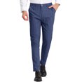 thumbnail image 1 of INSPIRE CHIC Men's Striped Slim Fit Contrast Color Drawstring Dress Pants 38 Dark Blue, 1 of 7