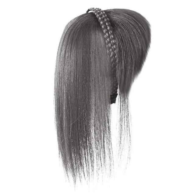 DPTALR Perruque Cerceau Franges Tout-en-un Tresses Cornes Franges Perruques Cheveux Réapprovisionnement Faux Rideaux Tresses Élégantes Bandeau Franges