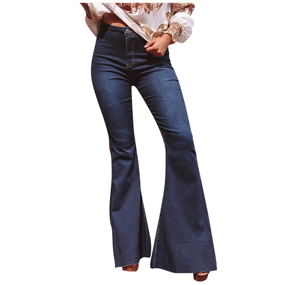 Bigersell Jeans for Women Jean Shorts Clearance Cargo Jeans Ladies Trouser Denim Pants Button Closure Washed Ripped Black Skinny Jeans Fitted Mid Waist Ankle Length Pants Style J-243 Navy M