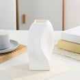 thumbnail image 4 of QTOCIO Vase Plastic Vase With Ceramic Appearance Non Fragile Vase Decorative Art Tabletop Decoration Warm House Gift Wedding Dining Table Bookshelf Art Decoration, 4 of 4