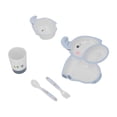 thumbnail image 4 of Kids Plate Set Melamine Cartoon Elephant Shape Machine Washable Baby Feeding Divided Plate with Fork Spoon Bowl Cup, 4 of 12