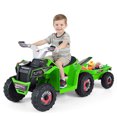thumbnail image 1 of Gymax Kids Electric ATV Car 6V Battery-Powered Ride on Toy w/Removable Back Trailer Green, 1 of 7