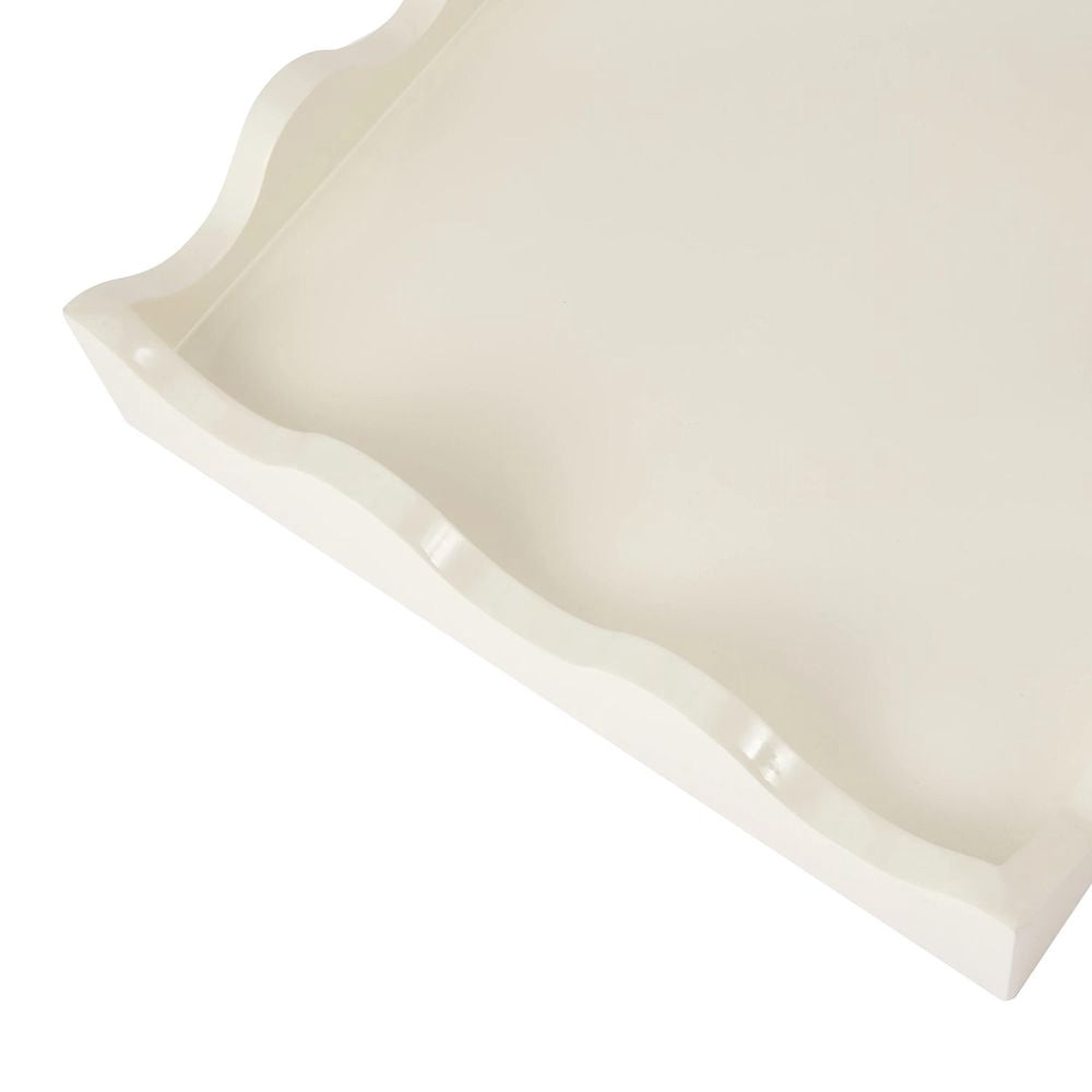 Plateau Anko blanc à bords ondulés