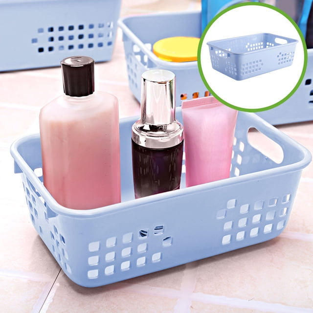 PRETXORVE Small Desktop Storage Basket European Blue Remote Control Storage Household Drains Basket