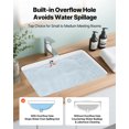 thumbnail image 4 of VEVOR Undermount Bathroom Sink, 15.75 x 12.01 Inch Rectangular White Ceramic Vessel Sink with Overflow Hole, Under Counter Drop in Modern Lavatory Vanity Bath Wash Bowl Basin, Rectangle Small Space, 4 of 9