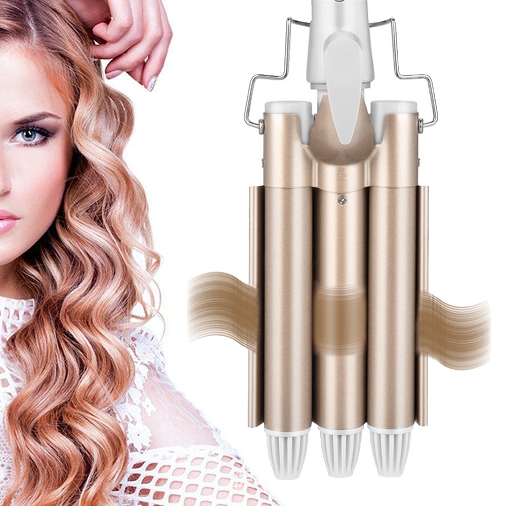 3 Barrel Curling Iron Wand, Hair Waving Styling Tools Crimping Tool for Deep Waves, 22mm Hair Waver Curler Iron