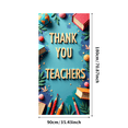 thumbnail image 3 of Colorful Thank You Teachers Backdrop Banner, Teacher Appreciation Day Decor, Education Theme Background, for Classroom Celebrations Teacher Parties Photo Props, 3 of 4