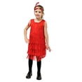 thumbnail image 2 of Kcodviy Robe Charleston pour Filles Paillettes Tenues de Fête pour Filles Robe de Danse Latine à Franges Taille 5 Filles Robe Tango à Franges Robes de Salle de Bal Bébé avec Bandeau à Plumes, 2 of 3