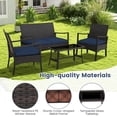 thumbnail image 2 of Costway 8PCS Patio Rattan Wicker Furniture Set Cushioned Sofa Armrest Coffee Table Navy, 2 of 7