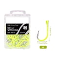 thumbnail image 1 of 50pcs Fluorescent Fishing Hooks Barbed Single Circle Carp Hook Sea Fishinhook 4#, 1 of 10