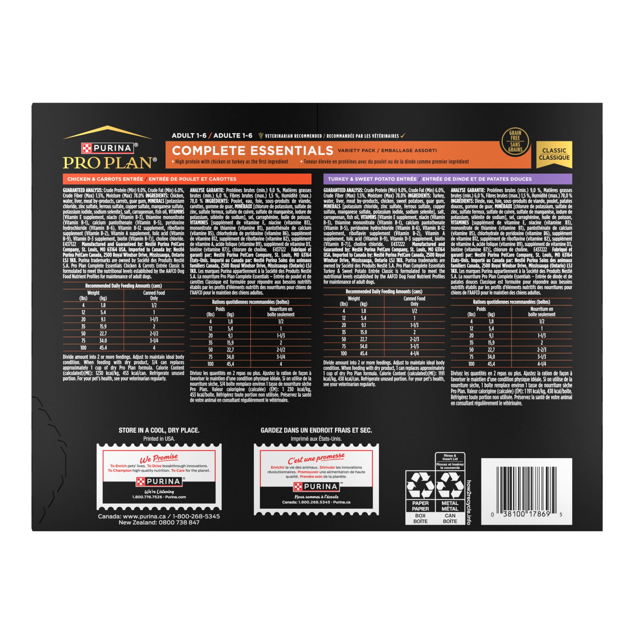 Purina Pro Plan Complete Essentials Volaille Emballage assorti, Nourriture Humide pour Chiens, 368 g x 12