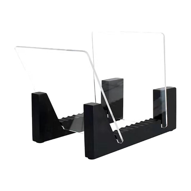 Esquirla Wood Vinyl Holder with Acrylic Ends Album Display Transparent Vinyl Stand black