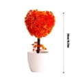 thumbnail image 2 of LUXLEVO Heart Shaped Bonsai Mini Potted For Home Desk White Small Ornamental Tabletop Flowers Centerpiece, 2 of 6