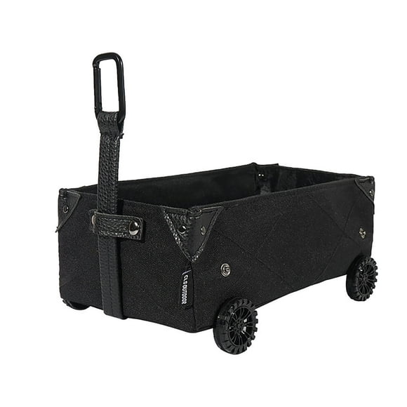 QUTETN Mini Flodable Multipurpose Wagon Cart Camping Trolley Cart with Wheels Folding Garden Beach Wagon Foldable Pull along Trolley Trailer Collapsible with Removable Fabric for Picnic T