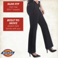 thumbnail image 3 of Dickies Pantalon en Sergé Extensible Coupe Ajustée Bootcut pour Femmes, 4 Long, Noir, 3 of 8