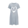 thumbnail image 5 of Amzcrzy Pyjamas pour Femmes Mode Imprimé Cœur Valentines Day Robe Décontractée Confortable à Manches Courtes Chemises de Nuit pour Femmes Valentines Day Cadeaux, 5 of 5