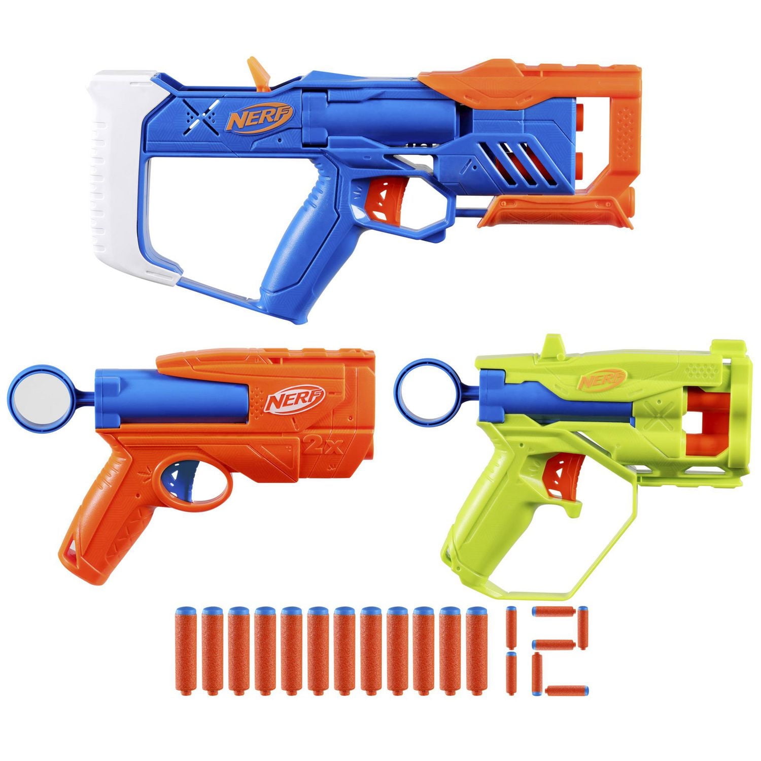 nerfセット Nerf N Series Triple Action Pack, 3 Blasters, 12 Nerf N1 Darts