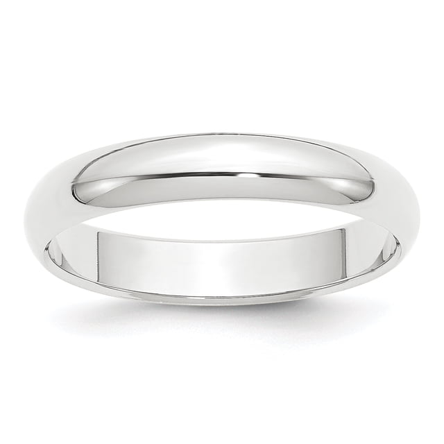 Platinum 4mm Half-Round Featherweight Band Size 8.5