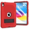 thumbnail image 1 of TECH CIRCLE Étui pour iPad 10e Génération 10,9 Po 2022, Étui de Protection Intégrale Robuste Antichoc avec Protecteur d'Écran HD Souple et Béquille pour Apple iPad 10e Gén 10,9 Po, Rouge, 1 of 9