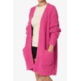 thumbnail image 3 of TheMogan Women's PLUS Loose Fit Popcorn Knit Long Sleeve Pocket Open Sweater Cardigan, 3 of 6