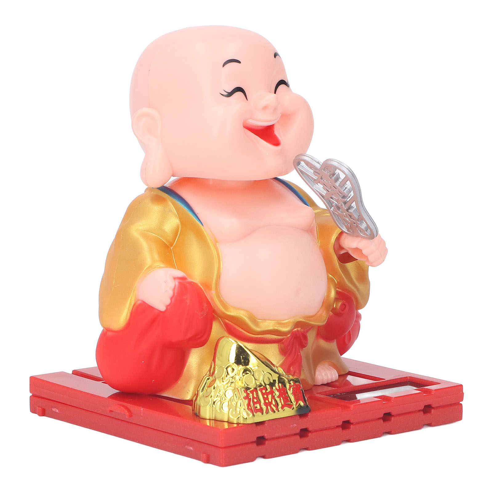 Buddha Figurine, Monk Decoration Solar Power Eco Friendly Auto Shaking Hand For Gifts L,S